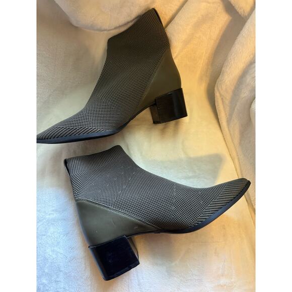 Everlane Green Stretchy Knit Heeled Boots Women's 8 - Picture 1 of 7